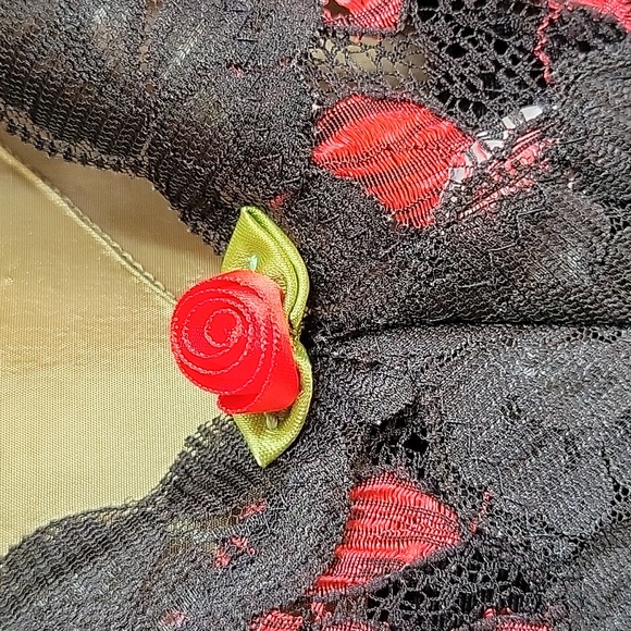 EUC- Vintage Lace Bodice Full Length Night Chemise w/Front Slit - Picture 3 of 5